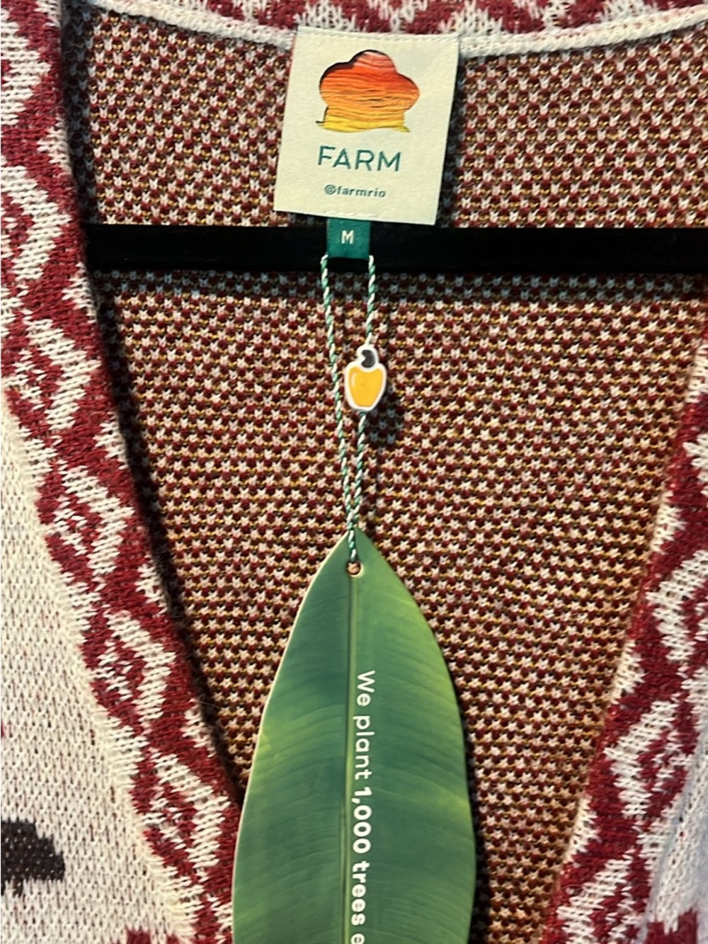 FARM Rio Cream Cardigan with Red, Gold & Brown Floral Motif - Picture 2 of 2